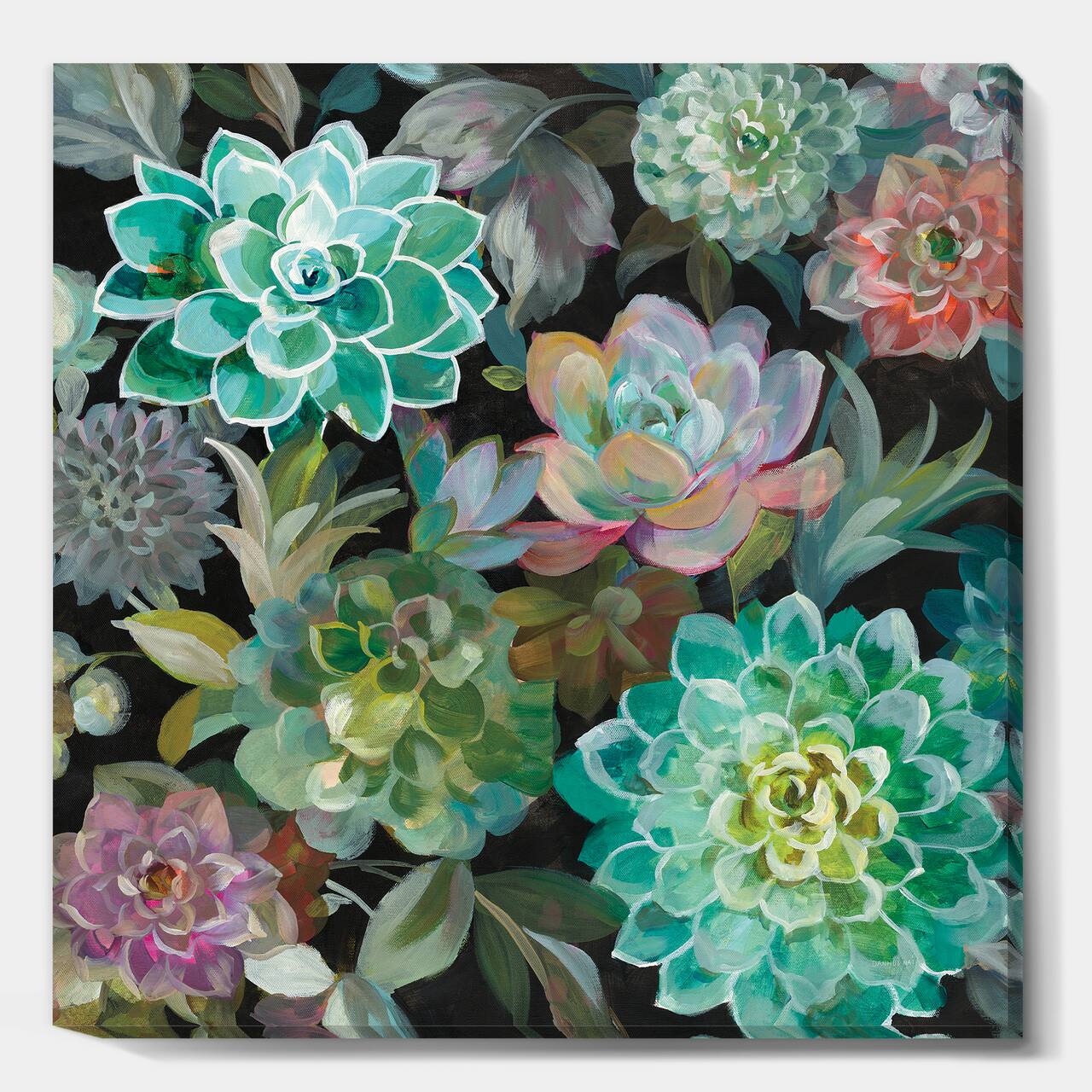 Designart - Floral Succulents - Traditional Canvas Artwork